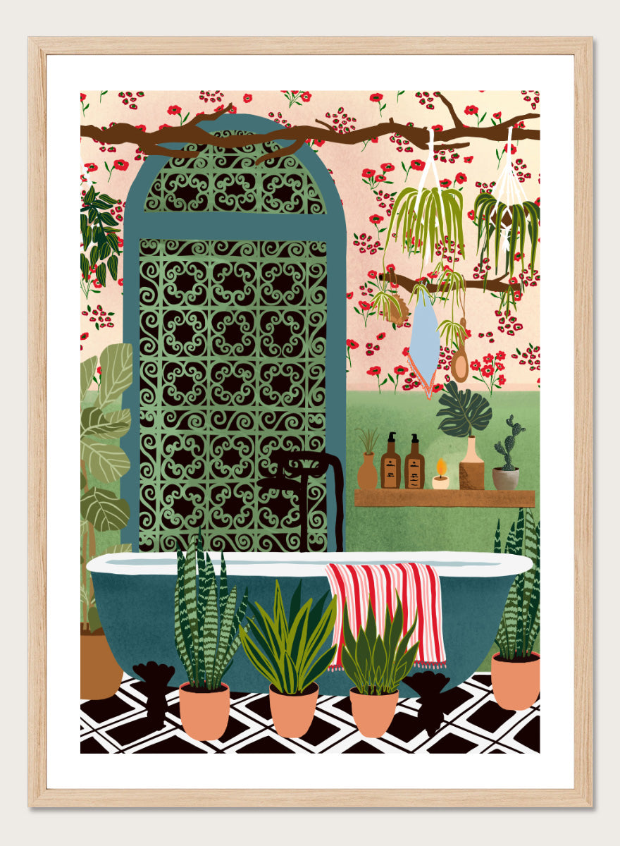 Ceyda Alasar - Lush Botanical Bath Art Print