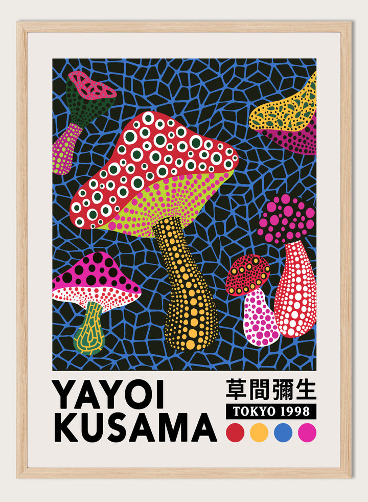 Yayoi Kusama Mushrooms Inspired Art Print
