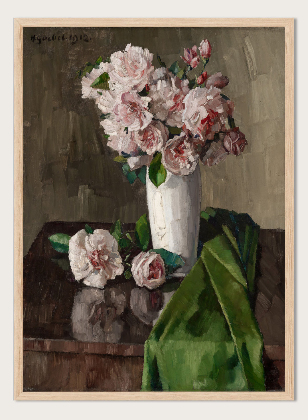 "Still Life with Pink Roses" Art Print