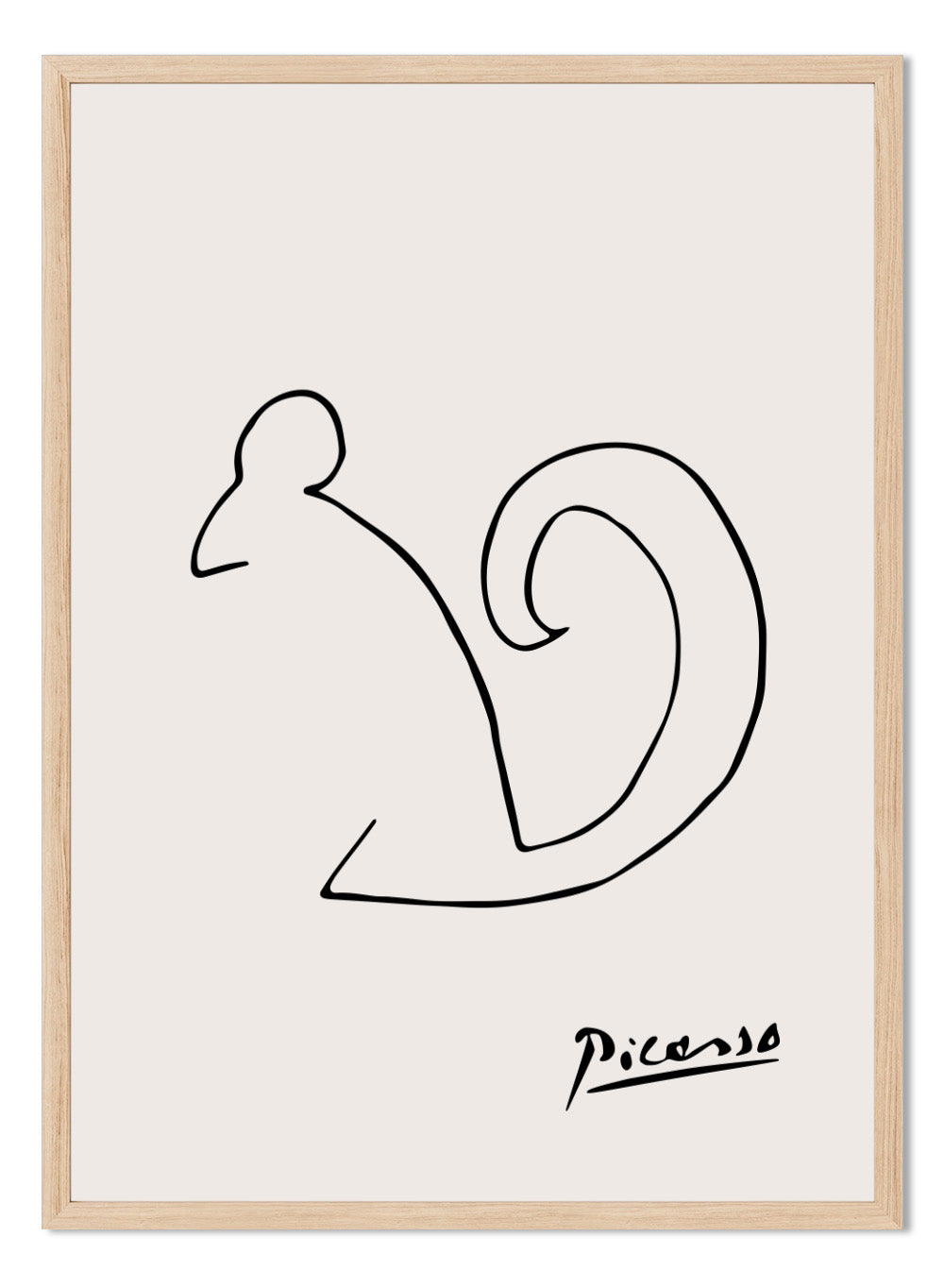 Pablo Picasso Squirrel Sketch Line Art Print