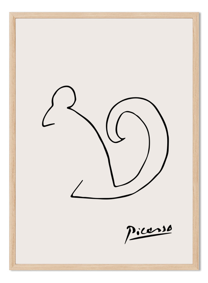 Pablo Picasso Squirrel Sketch Line Art Print