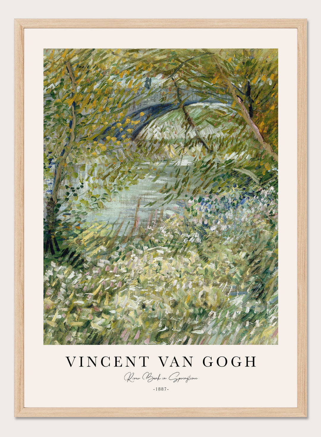 Van Gogh River Bank in Springtime Art Print