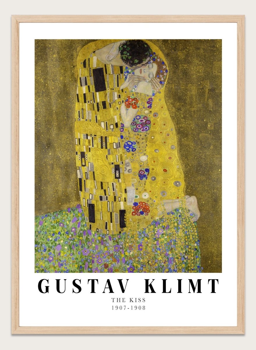Gustav Klimt The Kiss 額装アート 58×78 展示特価 Gustav Klimt The Kiss 1907-1908 Vintage Exhibition Poster Art
