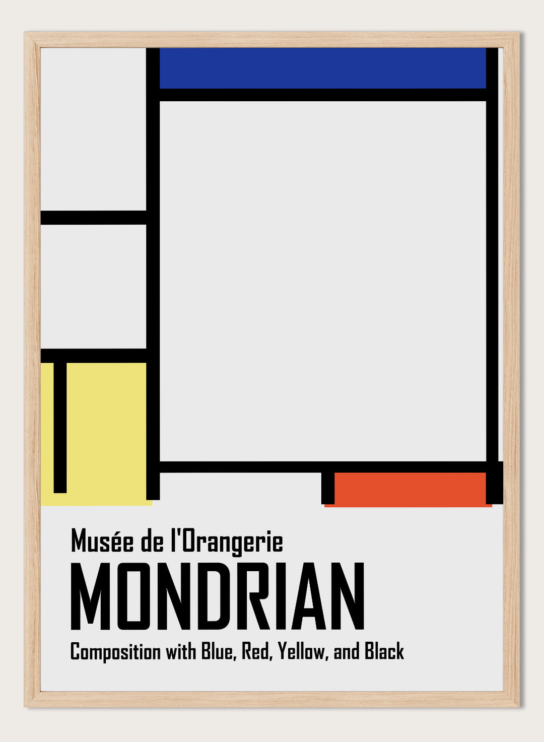 Piet Mondrian Composition with Blue, Red, Yellow, and Black Remastered Art Print