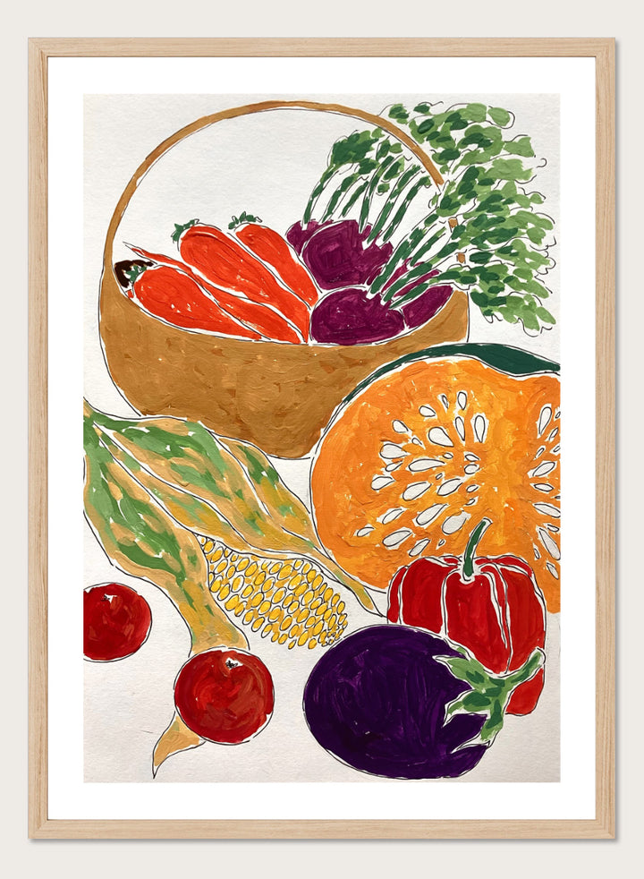 Rushati Chowdhury - Vibrant Vegetable Harvest Art Print