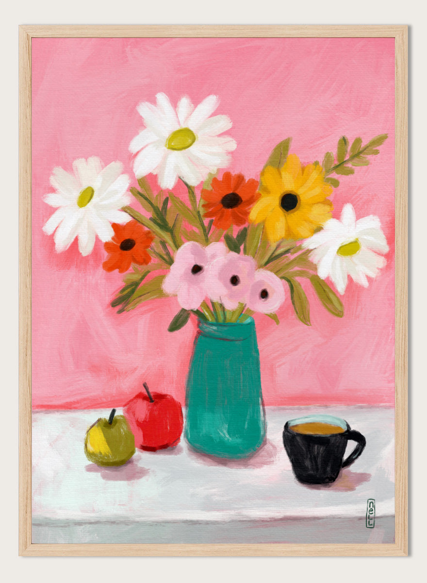 Dirkie Nell - Cheerful Floral Still Life Art Print