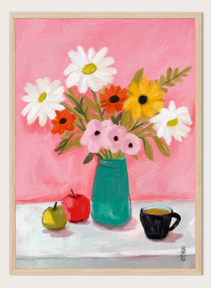 Dirkie Nell - Cheerful Floral Still Life Art Print