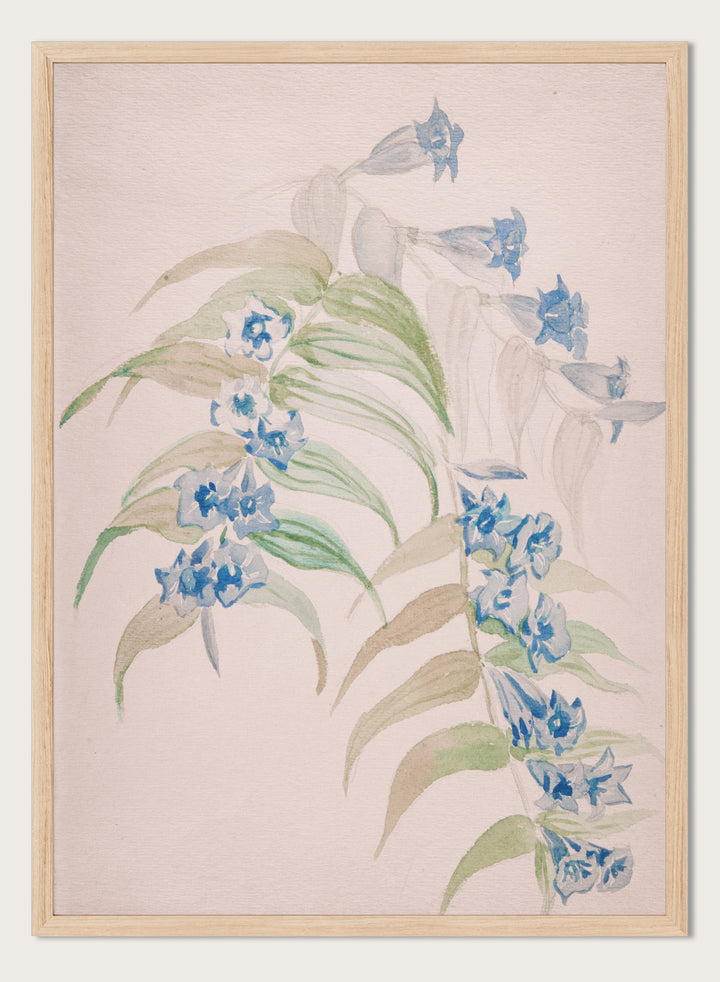 "Twigs with Blue Flowers" Art Print