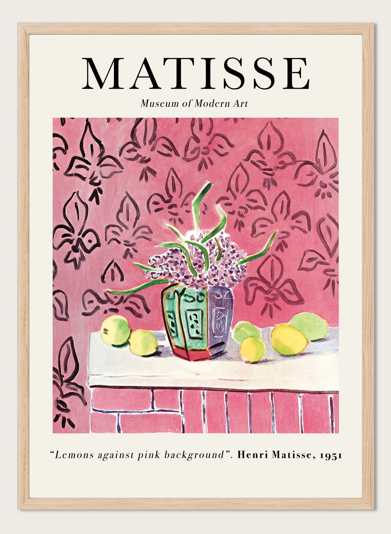 Lemons Against Pink Background 1951 by Henri Matisse Vintage