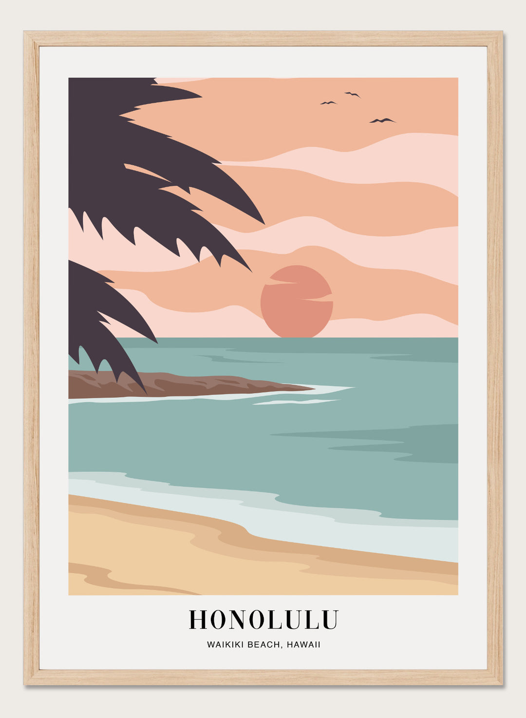 Waikiki Beach Honolulu Hawaii Art Print