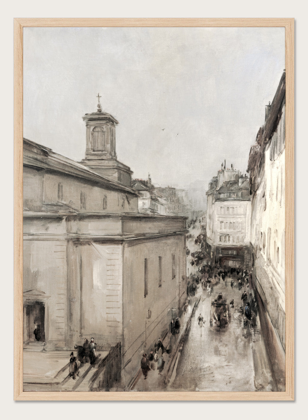 "View of the Church of Notre Dame de Lorette and the Rue Fléchier" Art Print