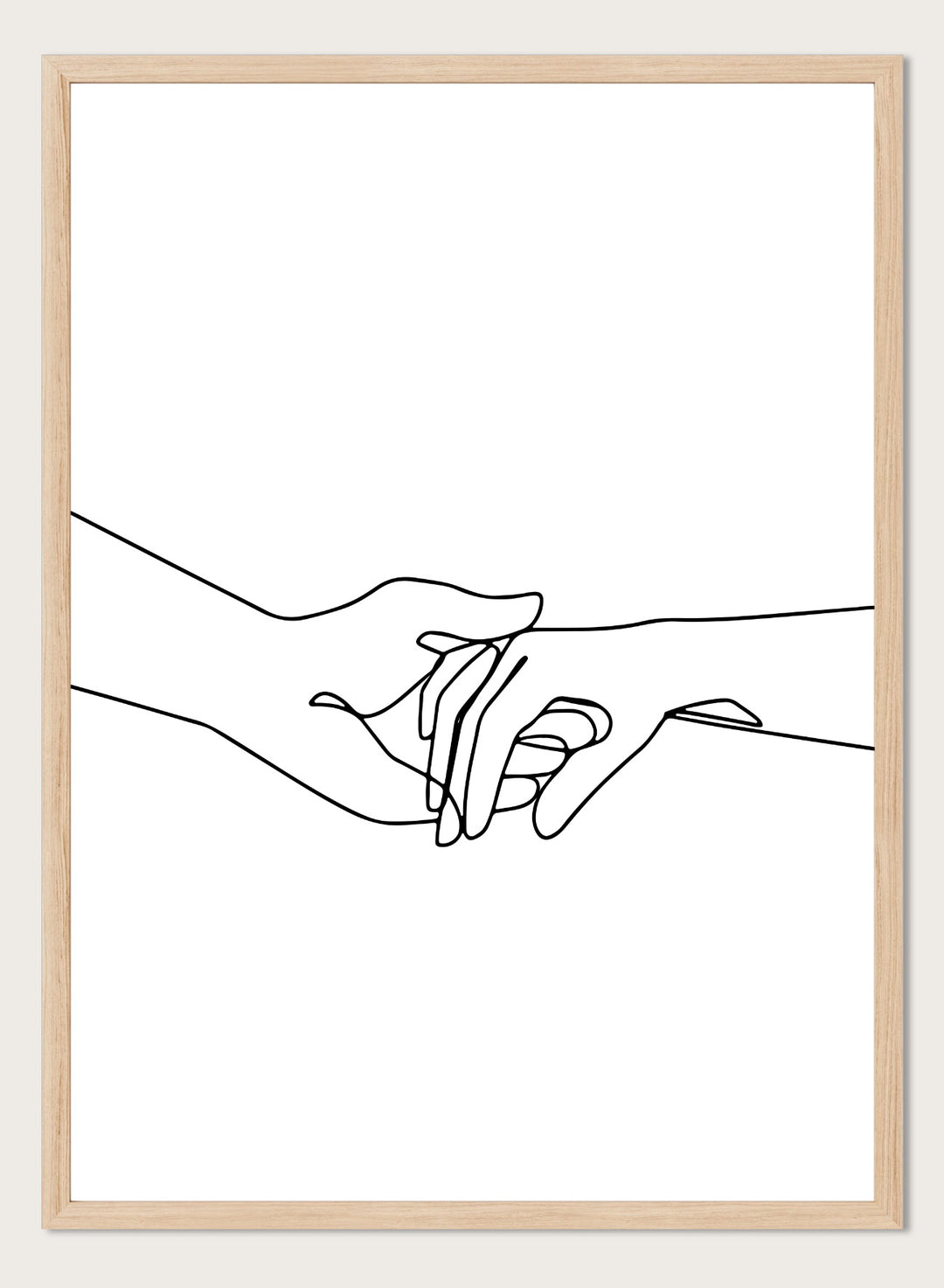 Couple Holding Hands Line Art Print