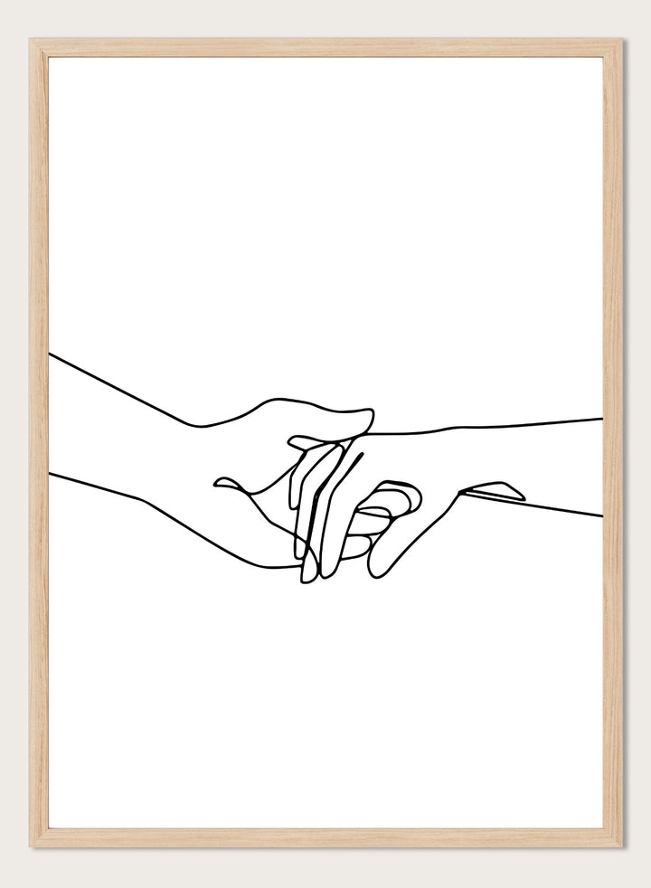 Couple Holding Hands Line Art Print
