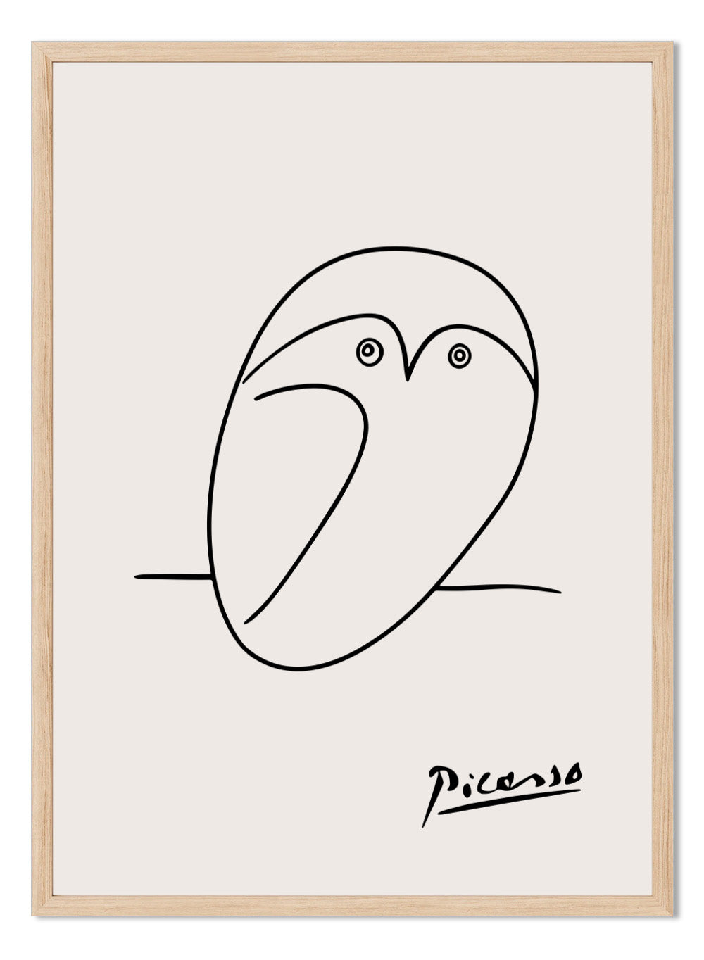 Pablo Picasso Owl Sketch Line Drawing Wall Art Print | Vintage