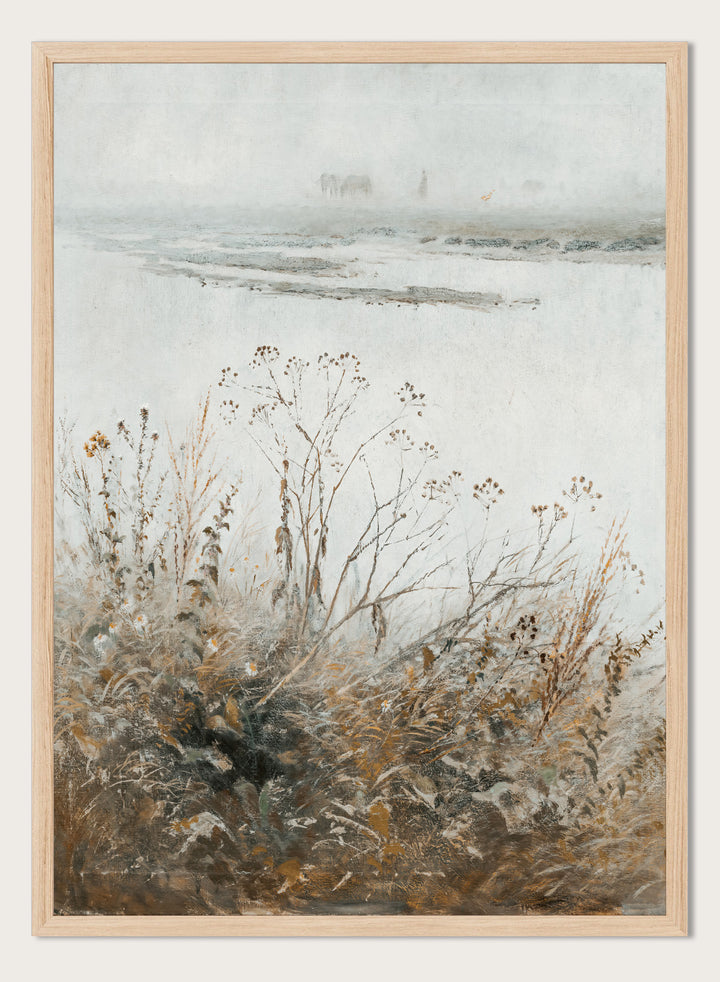 "Shore of Flooded River in Blossom" Art Print
