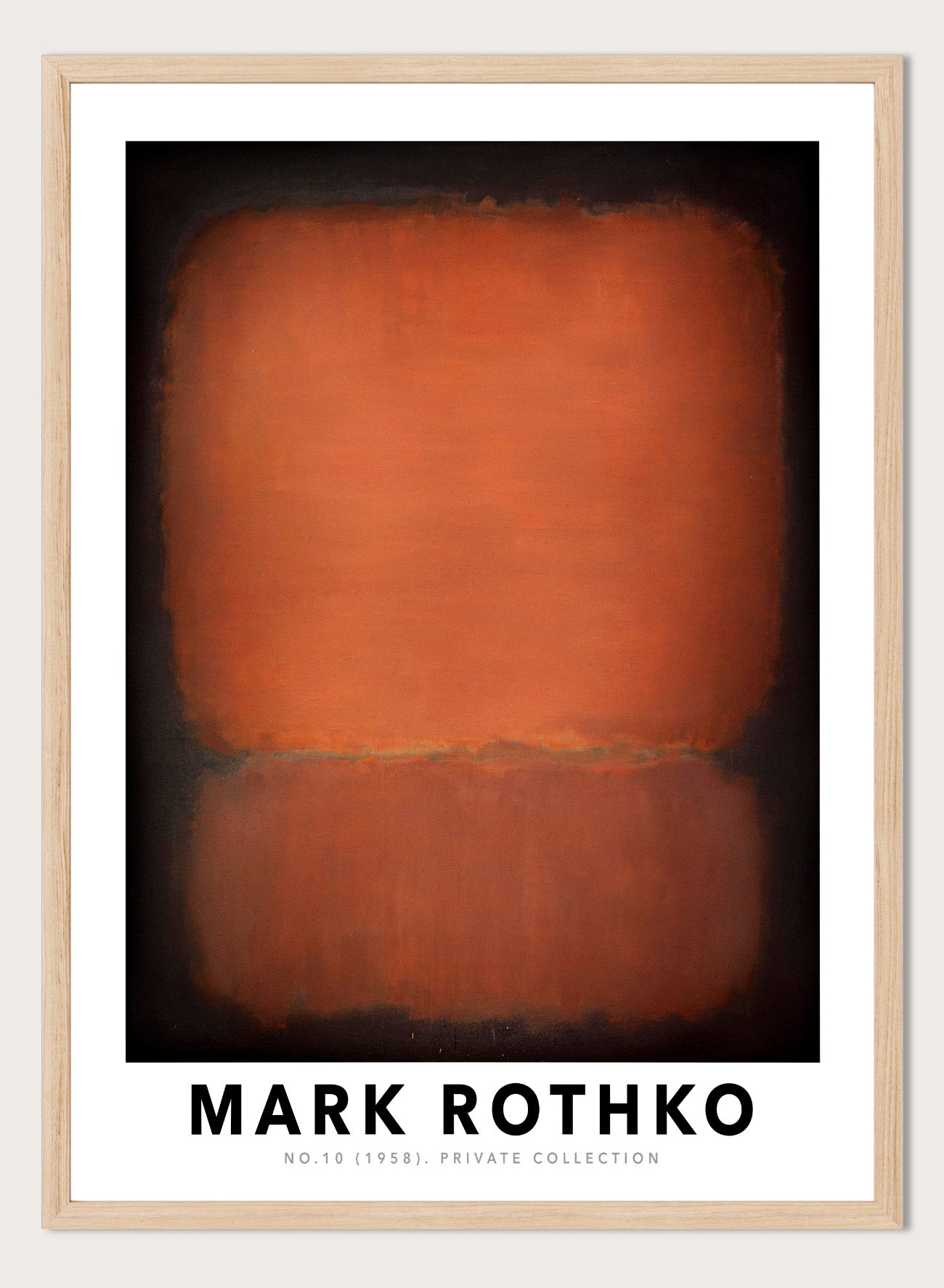 Mark Rothko No.10 1958 Black Red Orange Vintage Poster Art Print