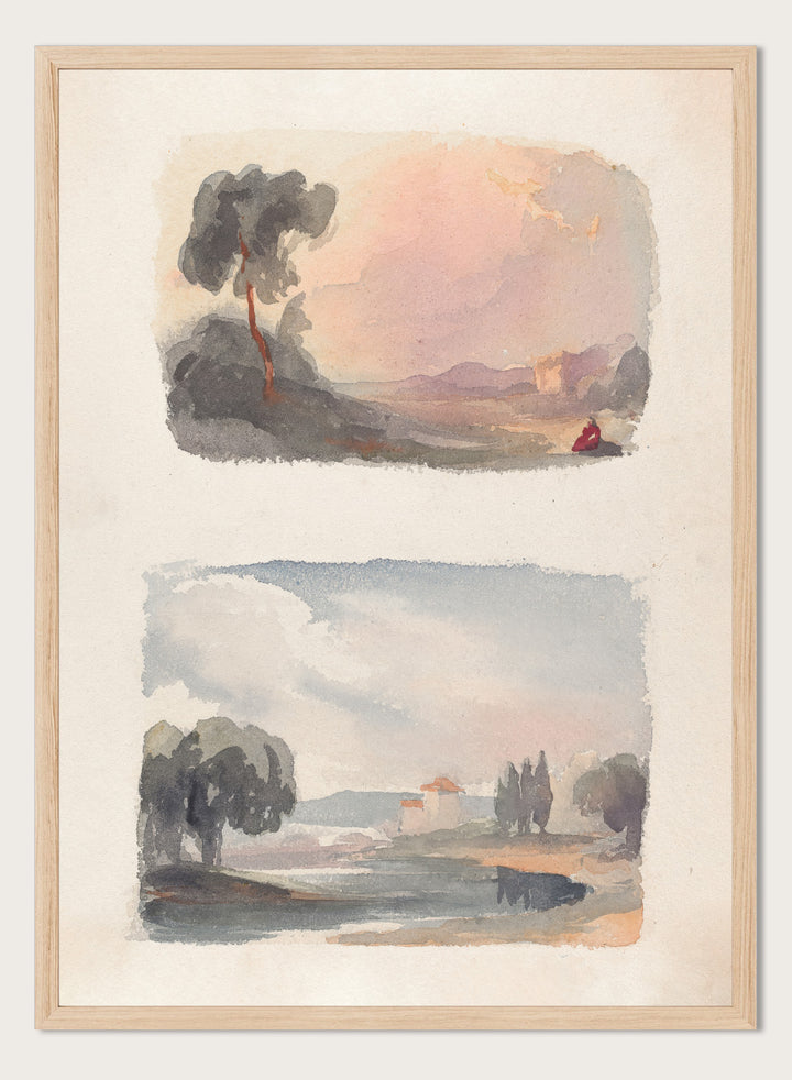 "Landscape with Mountains in Distance" Art Print