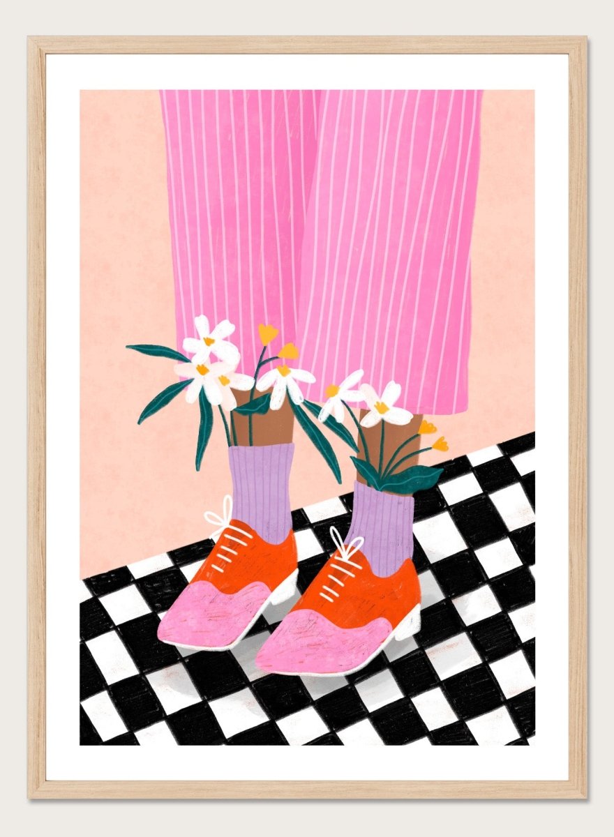 A stylized fashion illustration of a person&