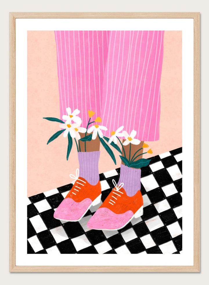 A stylized fashion illustration of a person&