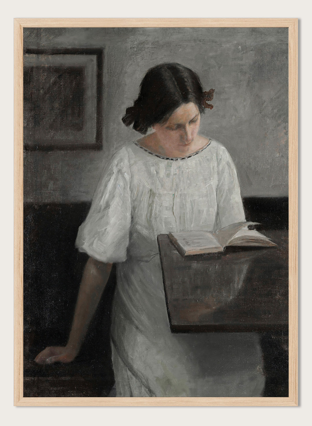 "The Artist's Wife in White Reading" Art Print