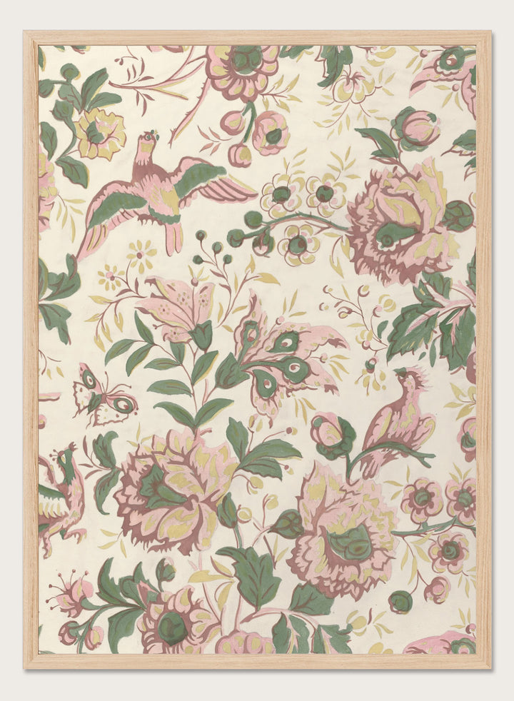 "Vintage Flowers Wallpaper Pattern" Art Print