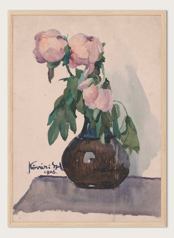 "Vase with Peonies" Art Print