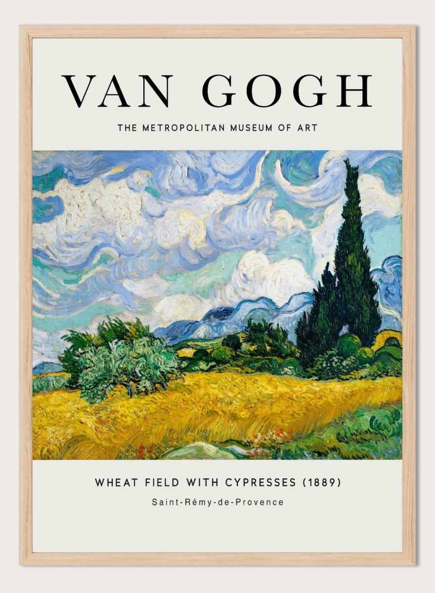 Vincent Van Gogh Wheat Field with Cypresses 1889 Vintage