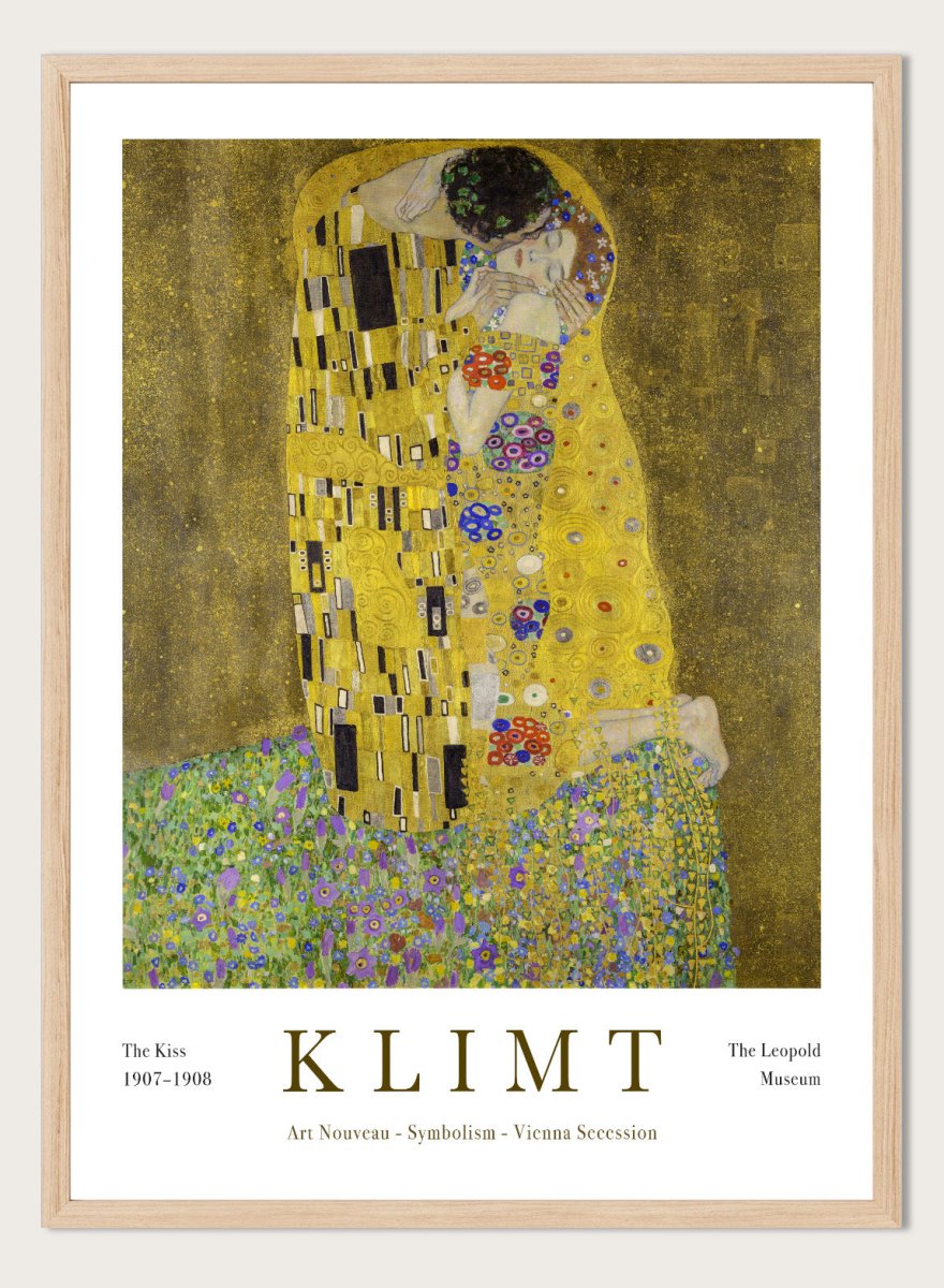 Gustav Klimt The Kiss 1907-1908 Vintage Exhibition Poster Art