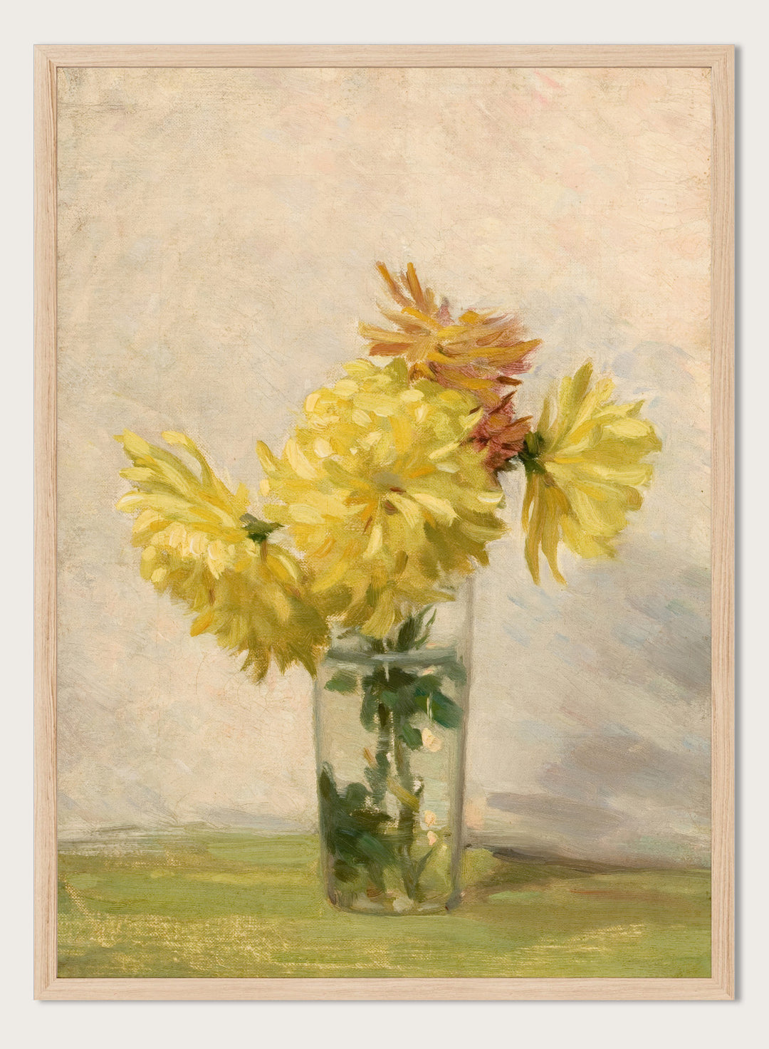 "Still Life with Bouquet of Yellow Flowers" Art Print