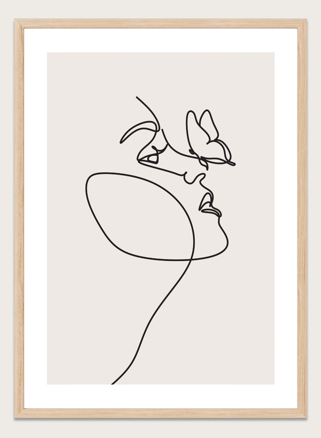 Head of Butterflies Line Art Print