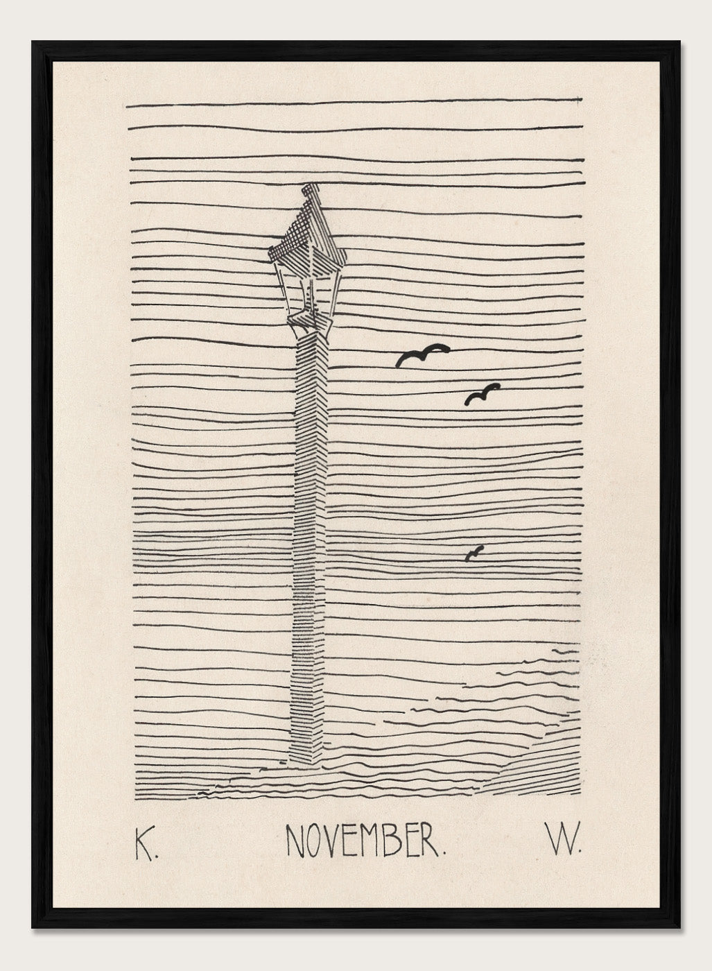 “Lantern and Three Birds” Art Print