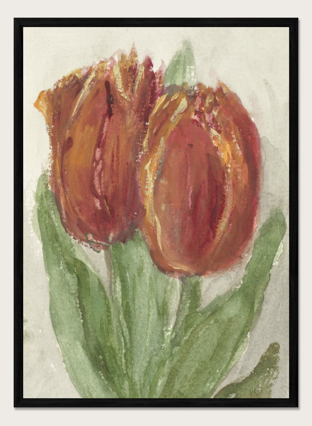 "Two Red Tulips" Art Print