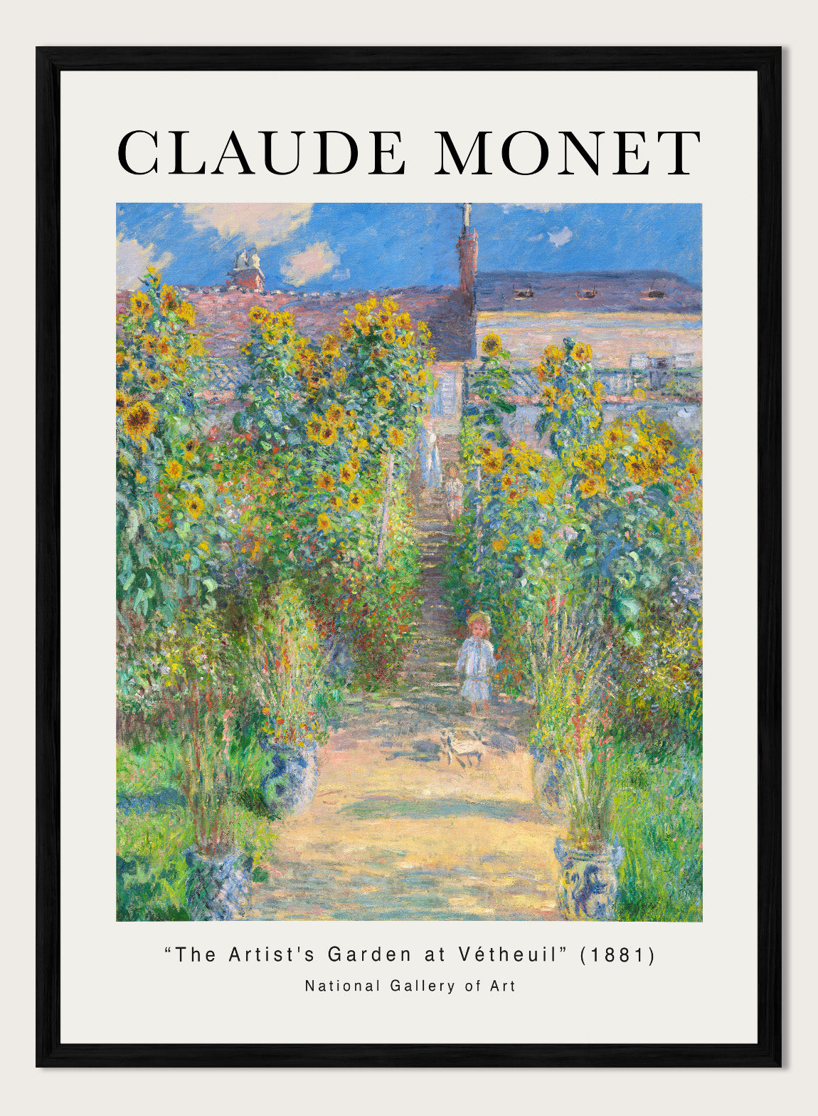 Claude Monet The Artist's Garden at Vétheuil 1881 Vintage Poster