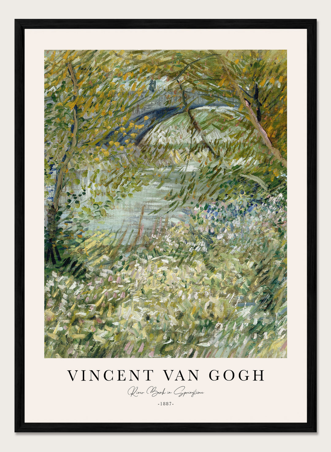 Van Gogh River Bank in Springtime Art Print