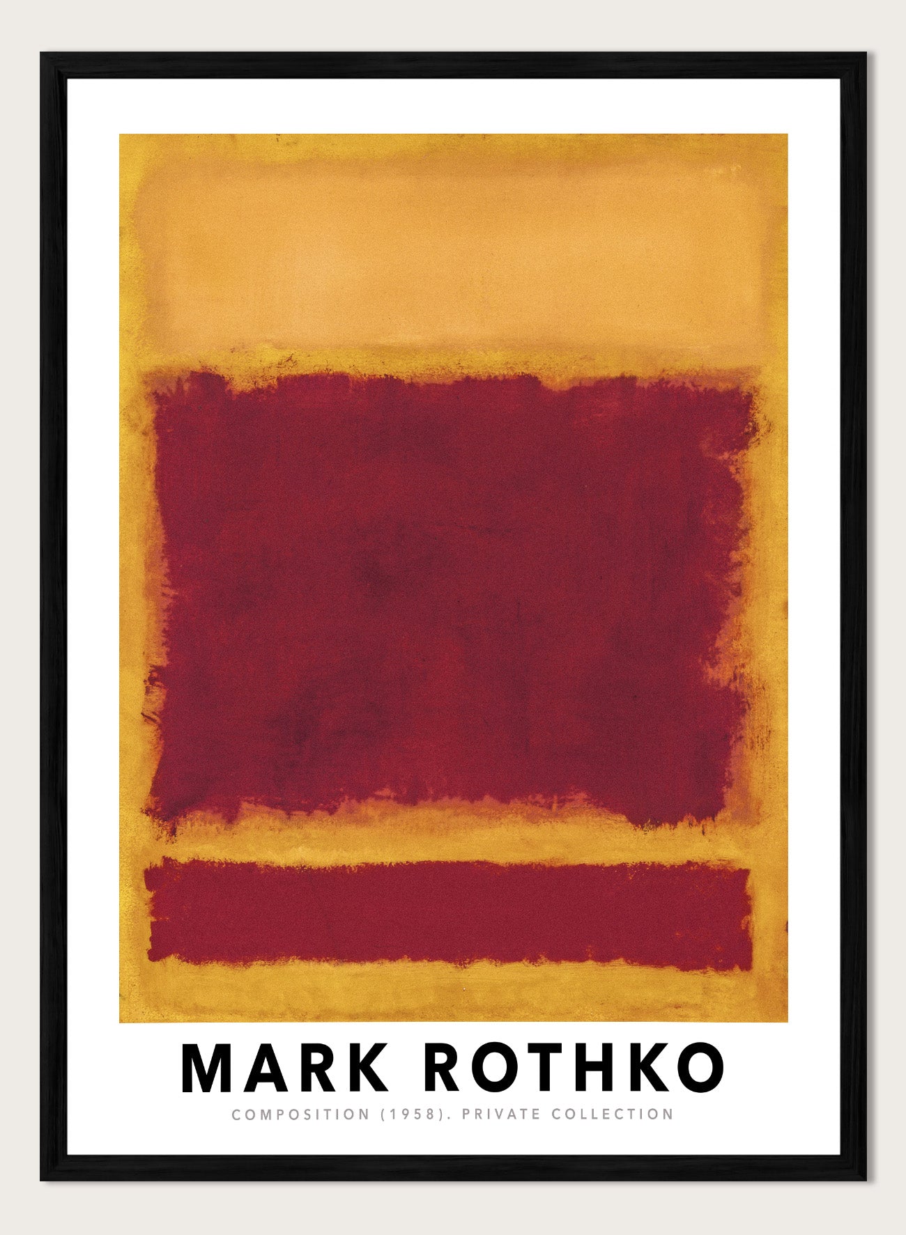 Mark Rothko Composition 1958 Red Yellow Gold Vintage Exhibition
