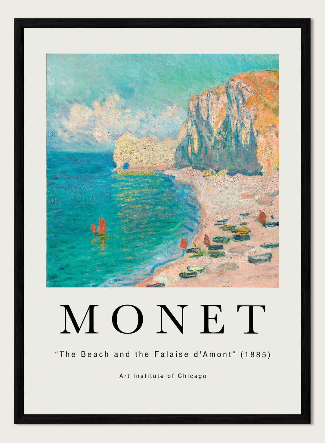 The Beach and the Falaise d'Amont by Monet Print
