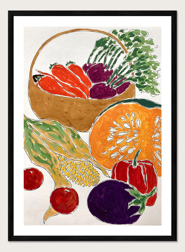 Rushati Chowdhury - Vibrant Vegetable Harvest Art Print