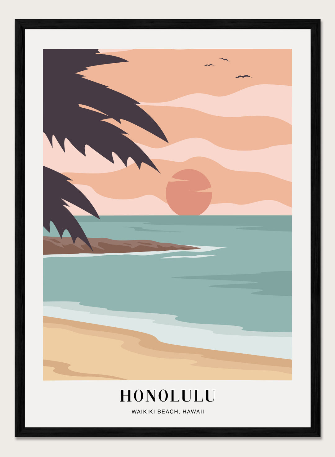 Waikiki Beach Honolulu Hawaii Art Print
