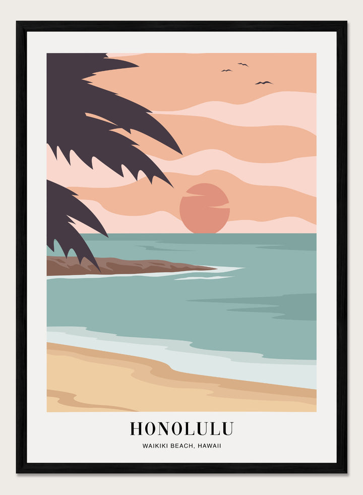 Waikiki Beach Honolulu Hawaii Art Print