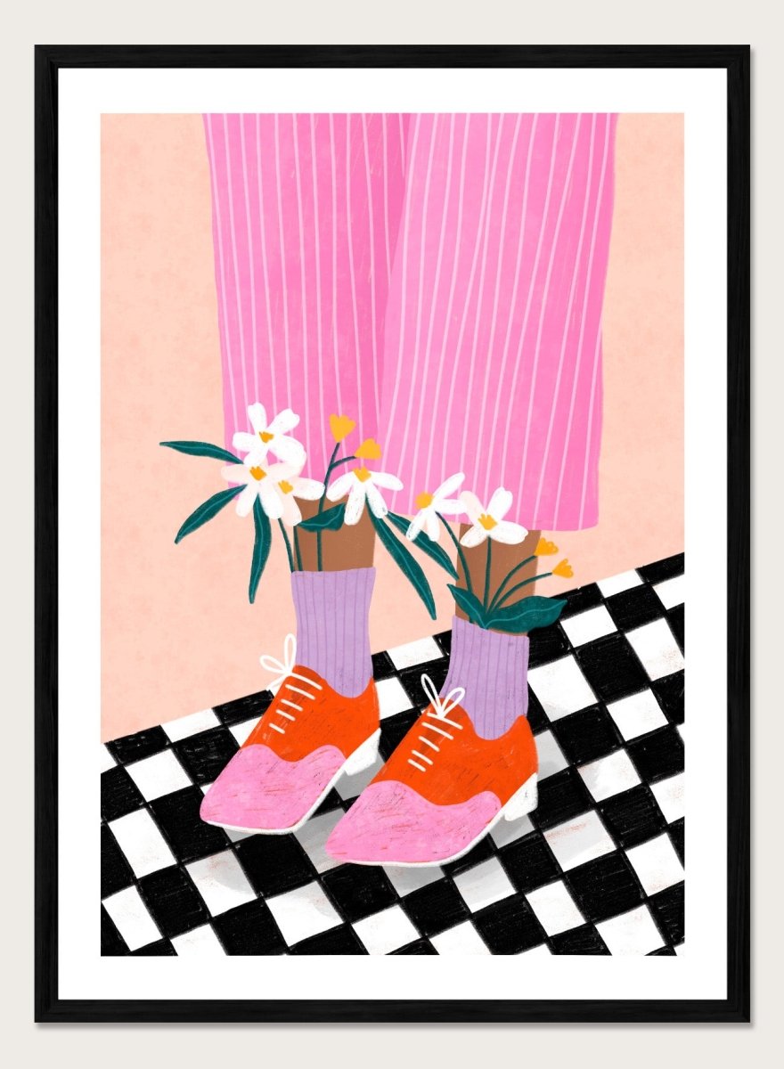 A stylized fashion illustration of a person&