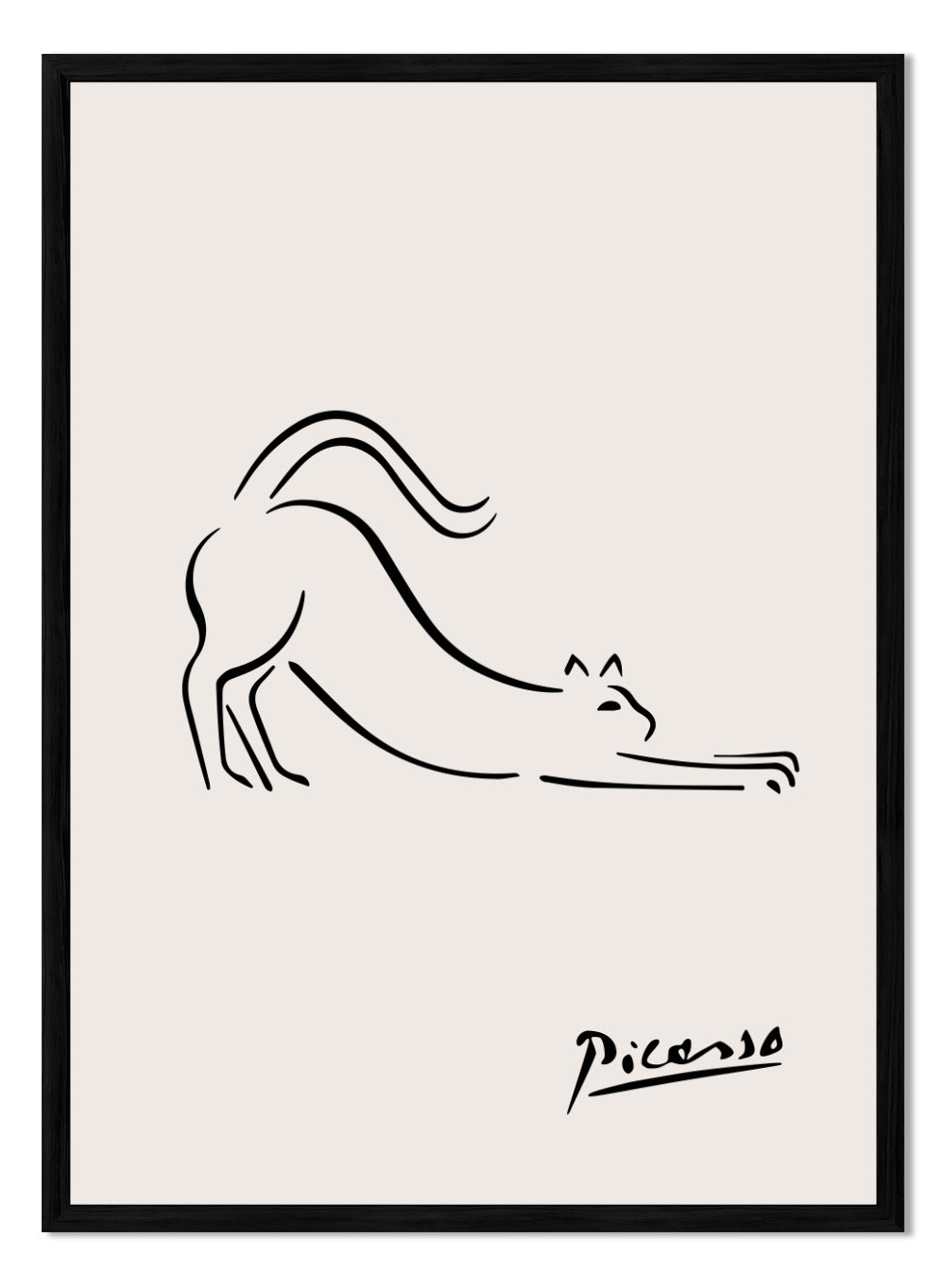 Pablo Picasso Feline Cat Sketch Line Art Print