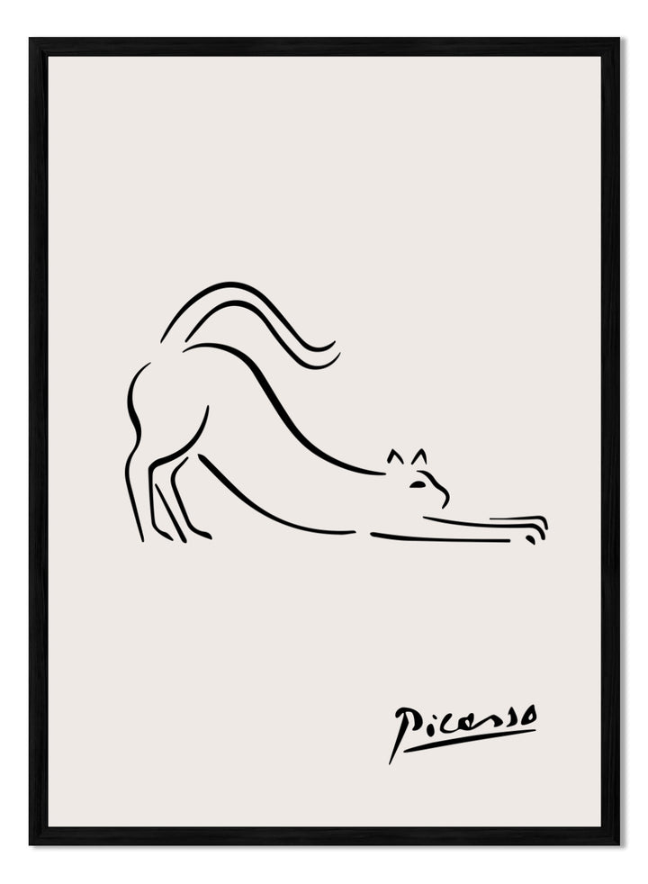 Pablo Picasso Feline Cat Sketch Line Art Print