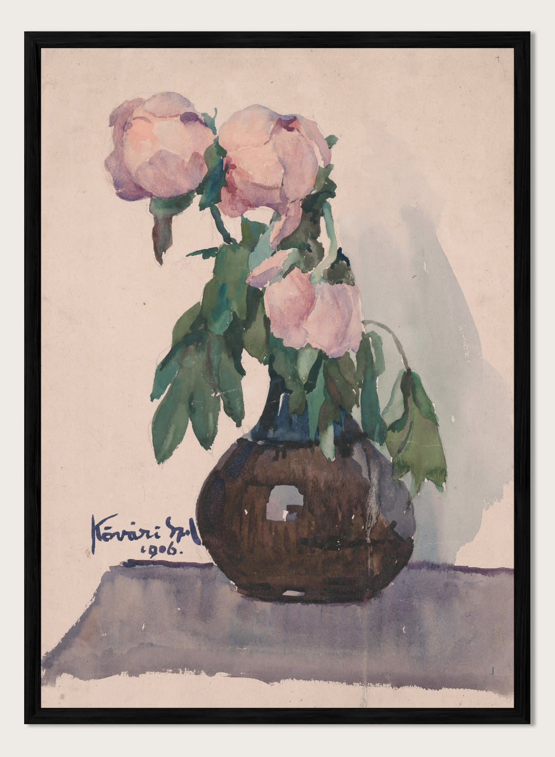 "Vase with Peonies" Art Print