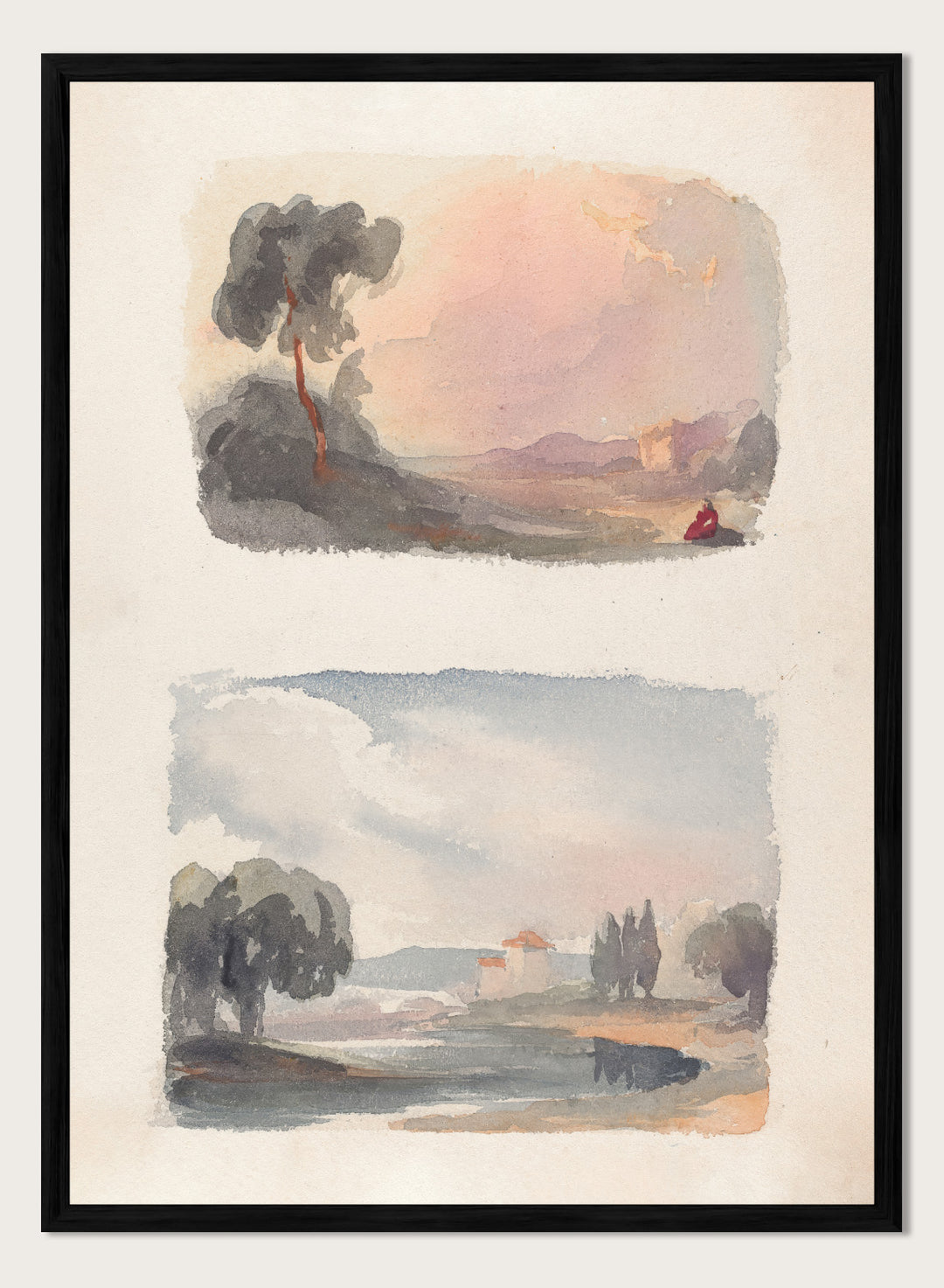 "Landscape with Mountains in Distance" Art Print