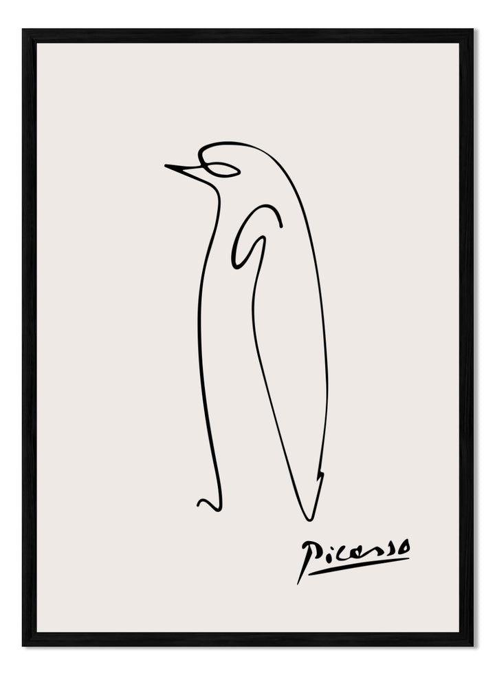 Pablo Picasso Penguin Sketch Line Art Print