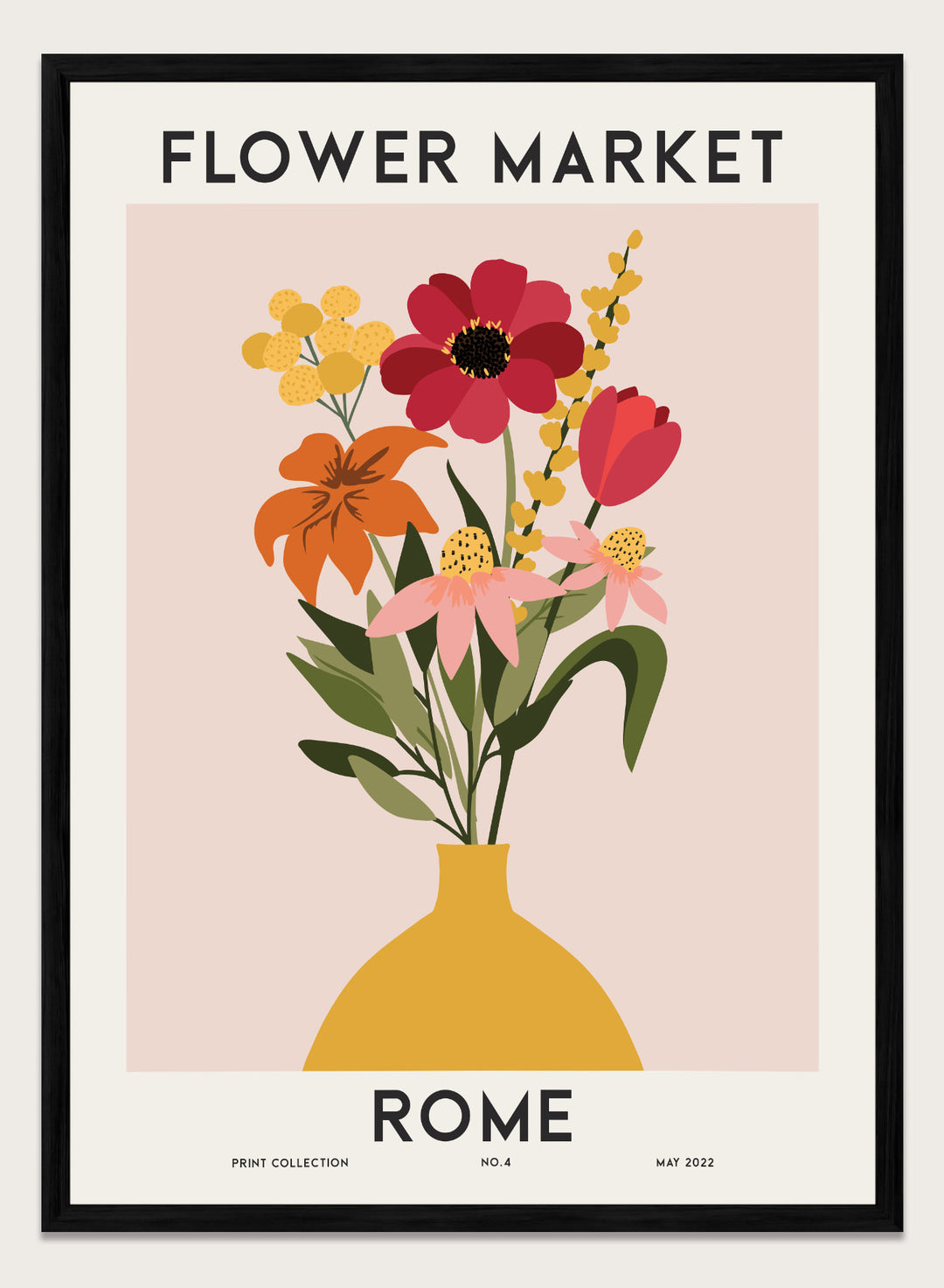 Flower Market Rome Art Print