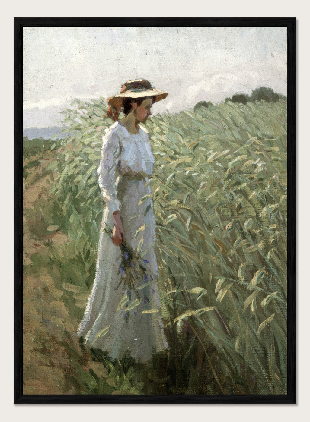 "Girl in the Wheat Field" Art Print