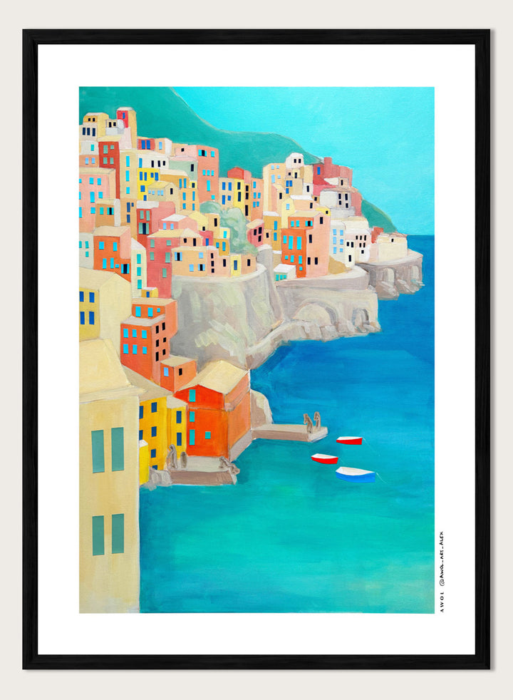 Awol Art Alex - Colorful Coastal Village Art Print