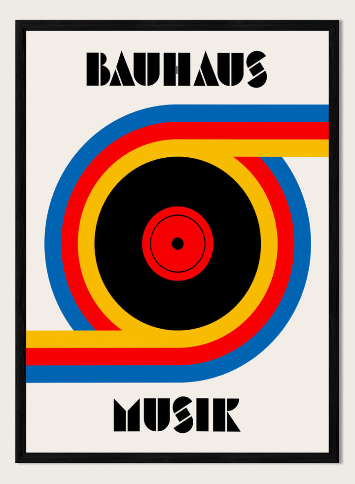 A Bauhaus-style poster or print with the words &
