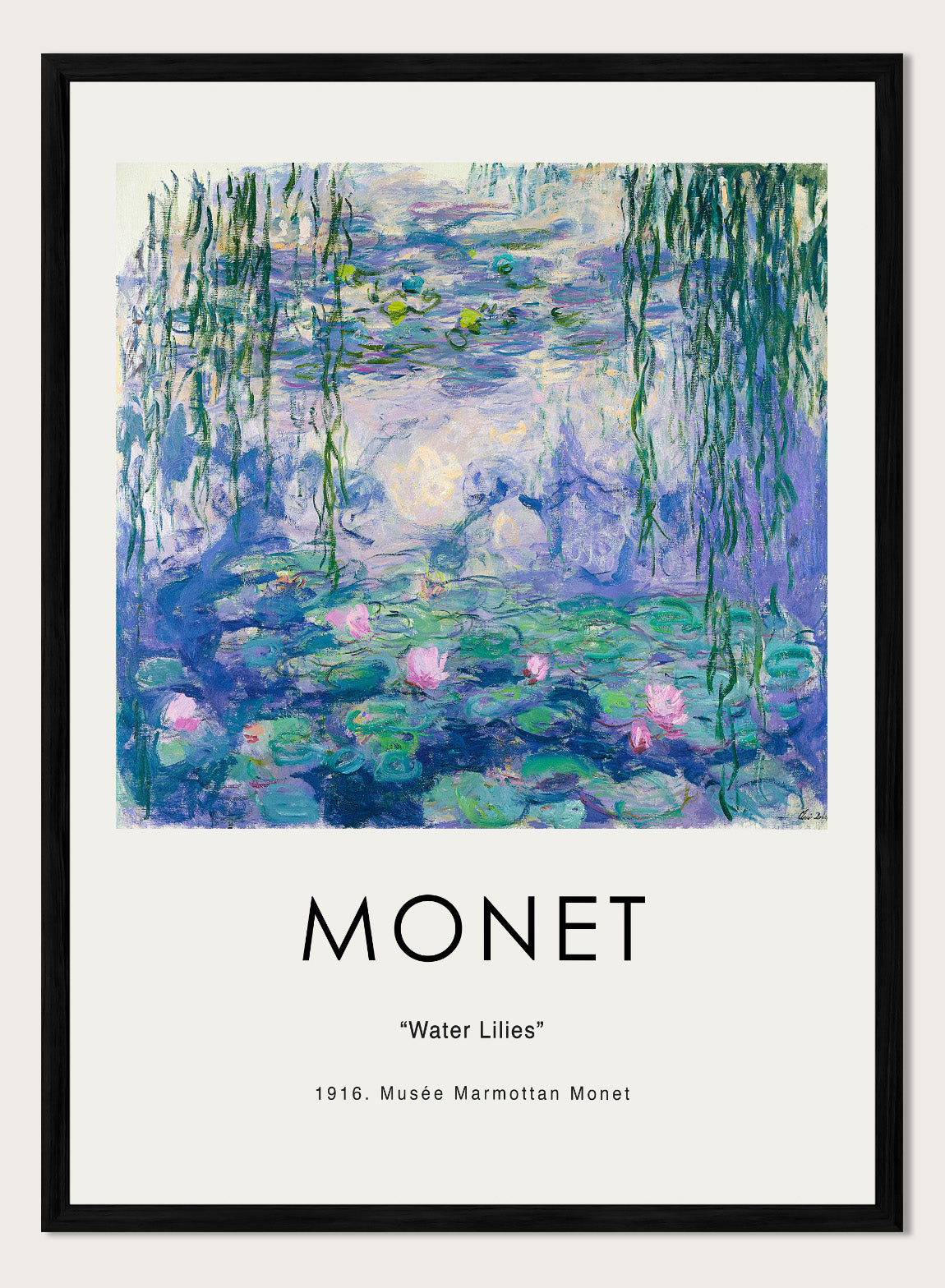 Claude Monet Water Lilies 1916 Art Print | Vintage Exhibition